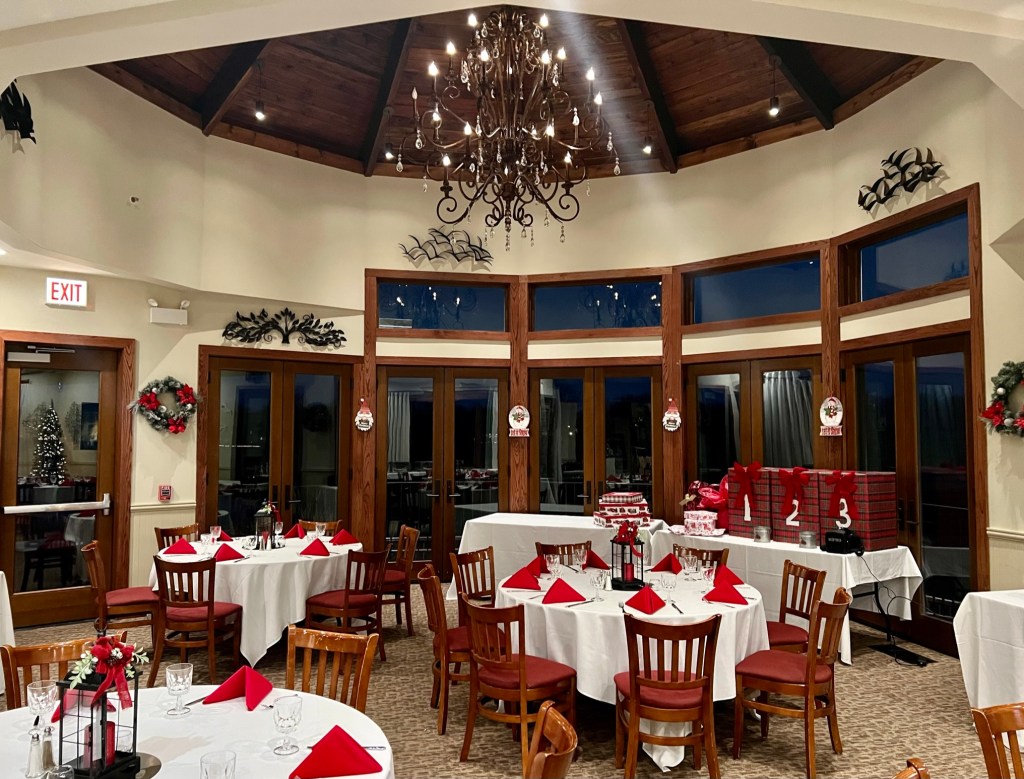 The Rotunda set for a holiday party