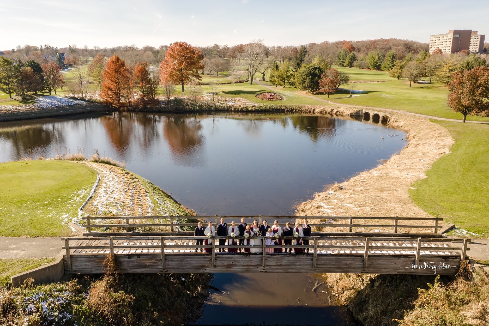 Drone View of Wedding Pary  | Wedding Gallery