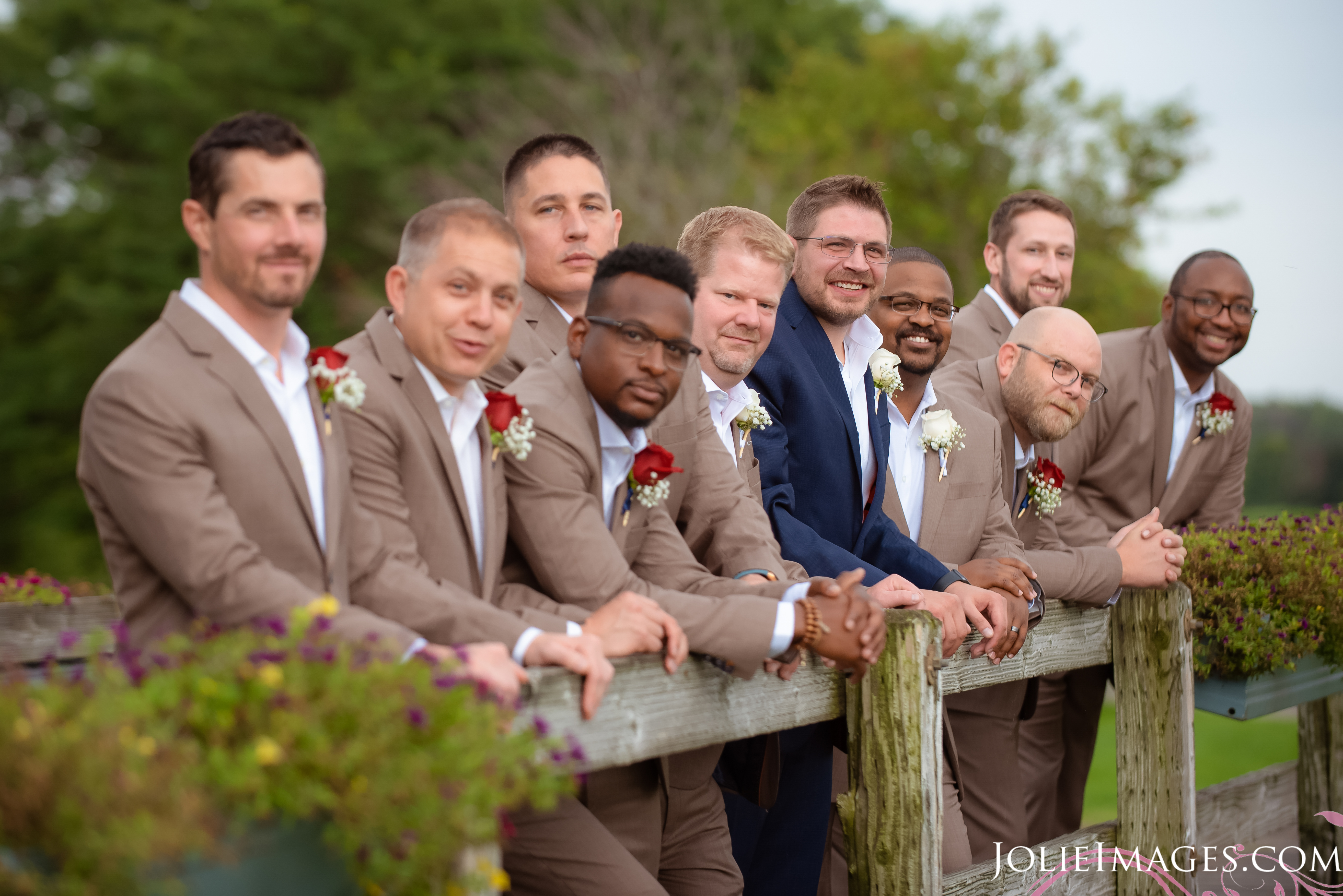 Groomsmen on Bridge | Wedding Gallery