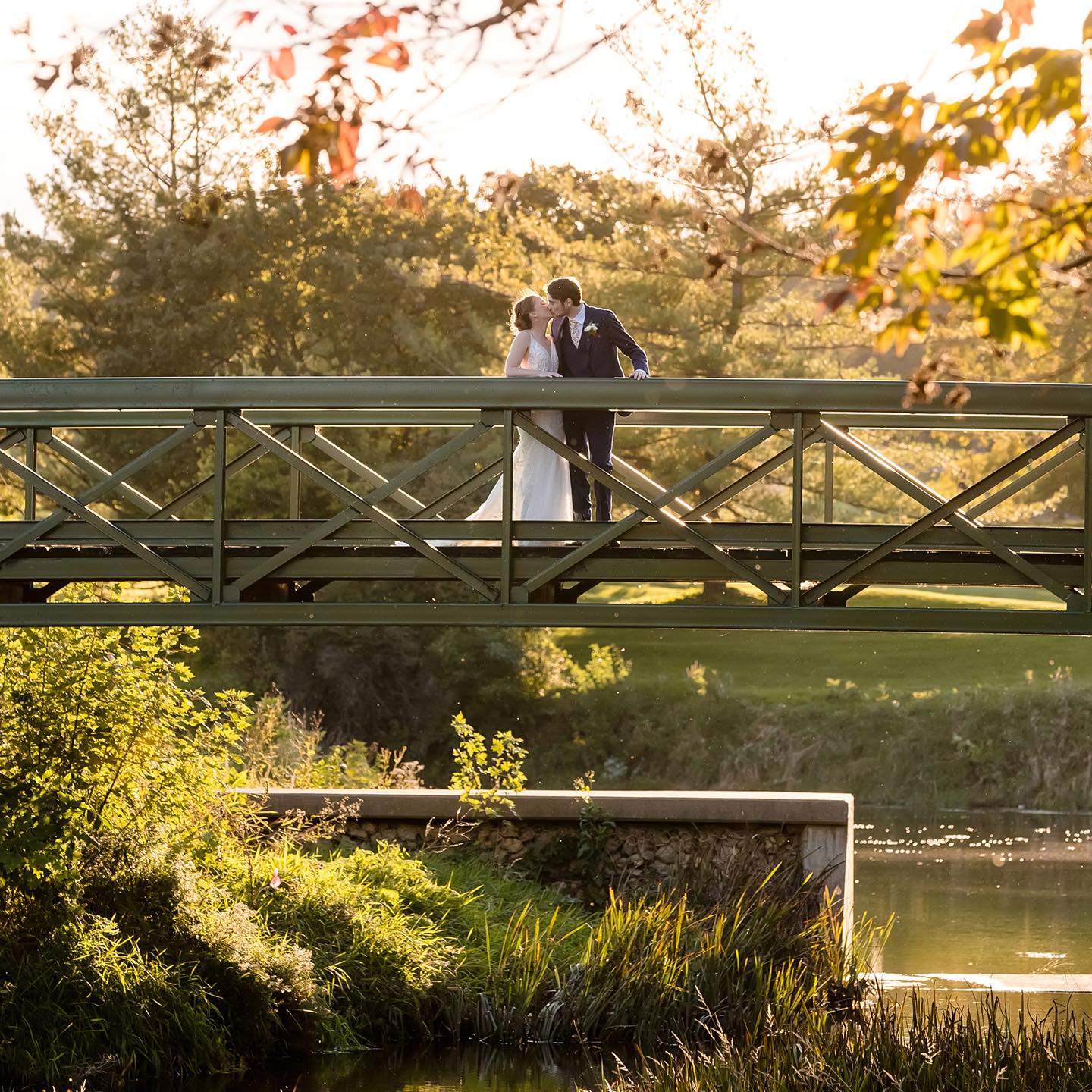Fall Couple on Bridge  | Wedding Gallery